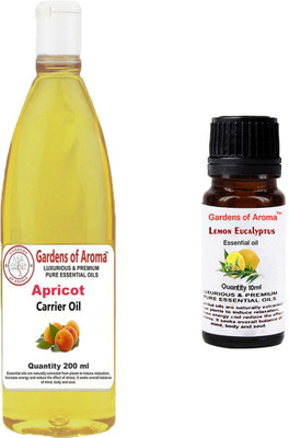 

Gardens Of Aroma Apricot Carrier Oil And Lemon eucalyptus Essential Oil(210 ml)