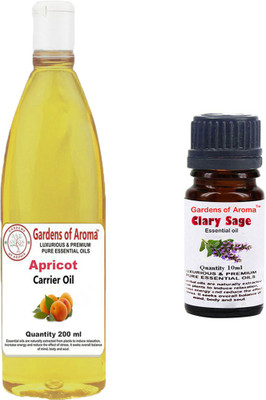 Gardens Of Aroma Apricot Carrier Oil And Clary sage Essential Oil(210 ml)