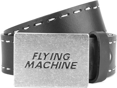 

Flying Machine Men Casual Black Genuine Leather Belt