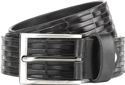 

Peter England Men Black Genuine Leather Belt