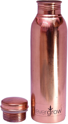 EVERGROW Copper Water Pitcher for the Refrigerator New Design Outside copper Inside copper water Bottle - Sports water Bottles 950 ml Bottle(Pack of 1, Gold)