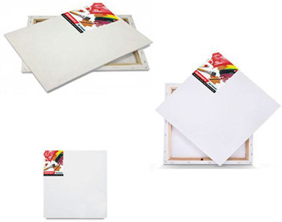 Isomars Painting 8"x10", 10"x12", 12"x18" Cotton Medium Grain Canvas Pad (Set of 3)(White)