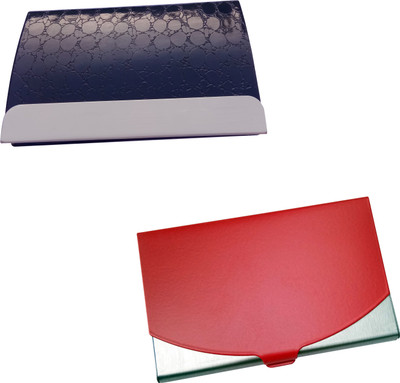 

Printmystic.com 10 Card Holder(Set of 2, Red, Black, Silver)