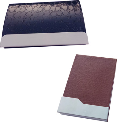 

Printmystic.com 10 Card Holder(Set of 2, Brown, Black, Silver)