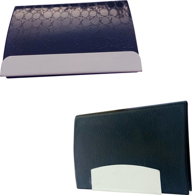 

Printmystic.com 10 Card Holder(Set of 2, Black, Silver)