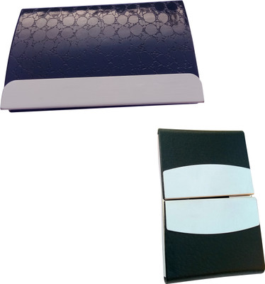 

Printmystic.com 10 Card Holder(Set of 2, Black, Silver)