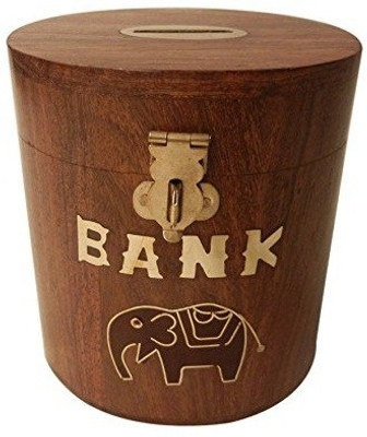 

Desi Karigar Money Piggy Bank Oval Kids Decorative Handicraft Gift Item Coin Bank(Brown)