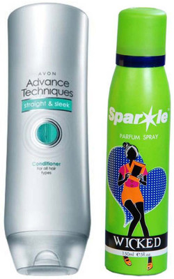 

Avon Anew smoother , silkier softer hair conditioner 20 ml With one sparkle perfume spray 150 ml(Set of 2)