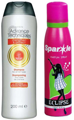 

Avon Anew anti hairfall shampoo 200 ml With one sparkle perfume spray 150 ml(Set of 2)