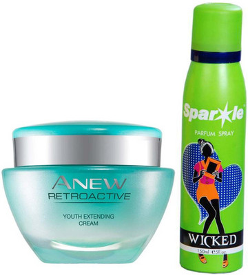 

Avon Anew Retroactive Night Cream (50g) With one sparkle perfume spray 150 ml(Set of 2)
