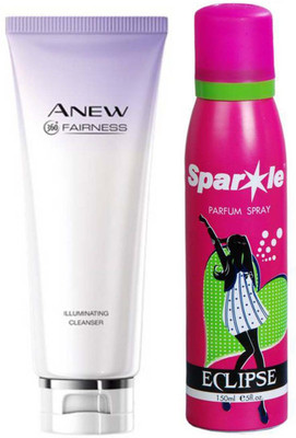 

Avon Anew Fairness Cleanser 125 G With One Sparkle Perfume Spray 150 Ml(Set of 2)