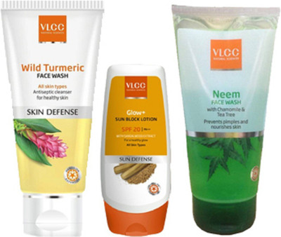 

VLCC Sun Block Lotion & Wild Face Wash & Neem Face Wash(Set of 1)