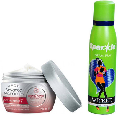 

Avon Anew Advance Techniques Treatment Mask 150g With One Sparkle Perfume Spray 150 Ml(Set of 2)