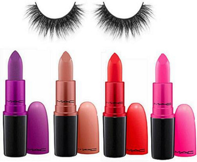 

Opticare Eyelashes,Lady Danger,Candy Yum Yum,Velvet Teddy,Heroine Lipsticks Of Mac(Set of 5)
