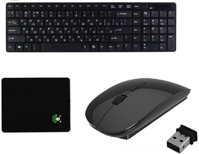 

ReTrack 2.4Ghz CBR KB460 Slim Wireless with White Mouse and Mousepad Combo Set