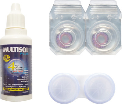 

Crystal Violet Color Contact Lens with Case & Solution Monthly Contact Lens(o, Violet, Pack of 2)