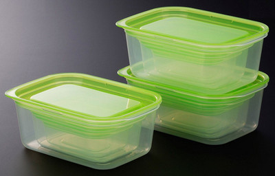 Inomata - 950 ml, 400 ml, 140 ml Plastic Fridge Container(Pack of 9, Green)