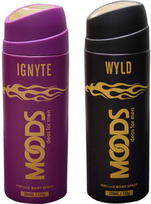 

Moods IGNYTE & WYLD Deodorant Spray - For Men & Women(150 ml, Pack of 2)