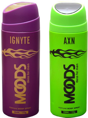 

Moods IGNYTE & AXN DEO Deodorant Spray - For Men & Women(150 ml, Pack of 2)