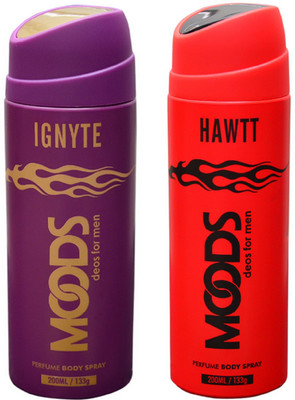 

Moods IGNYTE , HAWTT Deodorant Spray - For Men & Women(150 ml, Pack of 2)