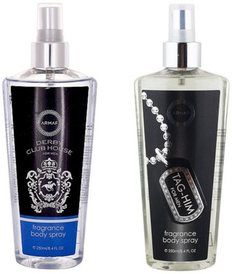 

Armaf Derby club house for men 250ml + Tag him for men 250 ml Body Mist - For Men & Women(500 ml, Pack of 2)