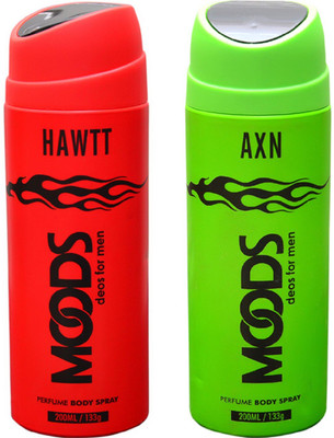 

Moods HAWTT & AXN DEO Deodorant Spray - For Men & Women(150 ml, Pack of 2)