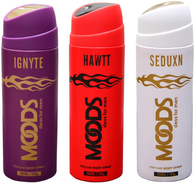 

Moods IGNYTE , HAWTT & SEDUXN DEO Deodorant Spray - For Men & Women(150 ml, Pack of 3)