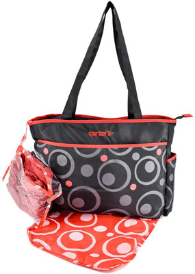 

SHOPNJAZZ Carters Mother Bag with Diaper Changing Mat - Black/Red Mother Bag(Multicolor)