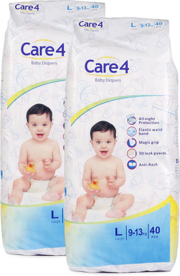 

care 4 babydiaper_packoftwo_L - L(80 Pieces)