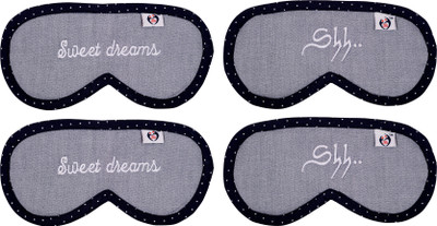 

Happiness Overloaded Happiness Overloaded™ SM 59 Set Of 4 Grey Sleeping Eye Mask 2 For Child & 2 For Adult shh…& Sweet Dreams(25 g)
