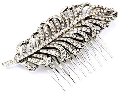 

The Cats Pajama Isabella Diamante Silver Leaf Haircomb Hair Pin(Silver)