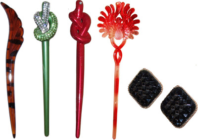 

MITTU Combo of Multi Color Juda Sticks Hair Accessory Set(Multicolor)