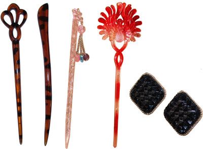 

TANY Combo of Multi Color Juda Sticks Hair Accessory Set(Multicolor)