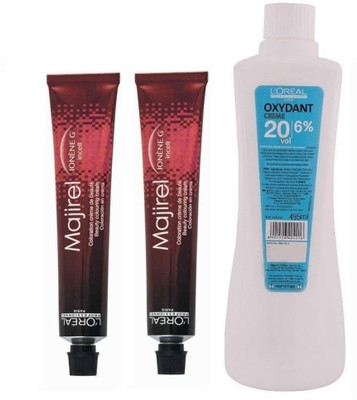 

L'oreal Paris Majirel No.5 Lightest Brown With Oxydant Creme 20 Vol 6% Developer (Set of 3) Hair Color(Majirel 5 Lightest Brown)