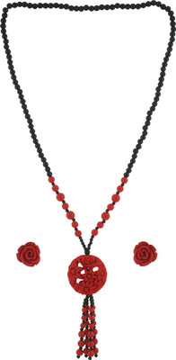 poojithajewellers Stone, Alloy Red Jewellery Set(Pack of 1)