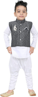 SKDC Boys Festive & Party Kurta, Waistcoat and Pyjama Set(Multicolor Pack of 1) available at flipkart for Rs.234