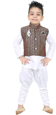 SKDC Boys Festive & Party Kurta, Waistcoat and Pyjama Set(Multicolor Pack of 3) available at flipkart for Rs.249