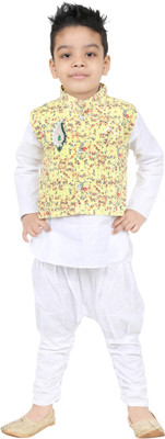 SKDC Boys Festive & Party Kurta, Waistcoat and Pyjama Set(Multicolor Pack of 1) available at flipkart for Rs.234