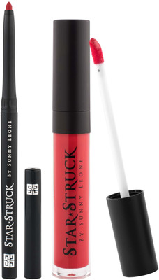 

Star Struck By Sunny Leone -Cherry Bomb, 2pc Lip Kit (Liquid Lip Color, Longwear Lip Liner)(Pack of 2)