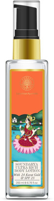 

Forest Essentials FE Soundarya Ultra-Rich Body Lotion With 24 Karat Gold & SPF 25 200 ml(200 ml)