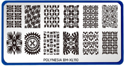 

Bundle Monster XL Rectangular Nail Stamping Plate Polynesia: Local Kine Art (BM-XL110)(Silver)