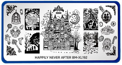 

Bundle Monster XL Rectangular Nail Stamping Plate Happily Never After: Sweet Revenge (BM-XL192)(Silver)