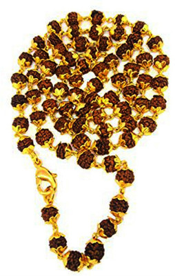 Eshopify 5 Mukhi Rudraksha Mala One Gram Gold-plated Plated Alloy Chain