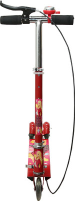 Wembley Kids Folderable Barbie Girl Design 3 Wheel Scooty with Hand Brake and Attractive Bell(Red)