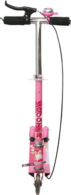 Wembley Kids Folderable Pink 3 Wheels Scooty with Hand Brake and Attractive Bell(Pink)