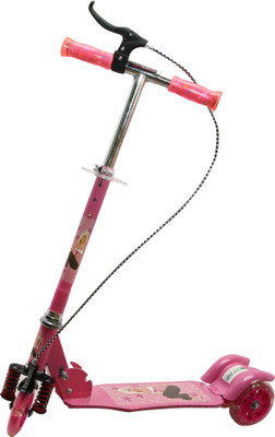 

Wembley Kids Pink Designer Graphics Folderable 3 Wheeler Scooty with Front Suspension and Hand Brake(Pink)