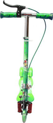 

Wembley Kids Green Graphic Design Folderable 3 Wheeler Scooty with Front Suspension Stylist and Trendy Foot Space and Hand Brake(Green)