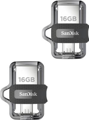 SanDisk Ultra Dual Drive M3.0 Flash Drive-Pack Of Two 16GB OTG Pendrive 16 GB Pen Drive  (Multicolor)