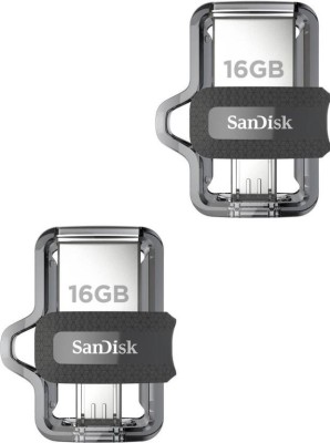 SanDisk Ultra Dual Drive M3.0 Flash Drive-Pack Of Two 16GB OTG Pendrive 16 GB Pen Drive(Multicolor)