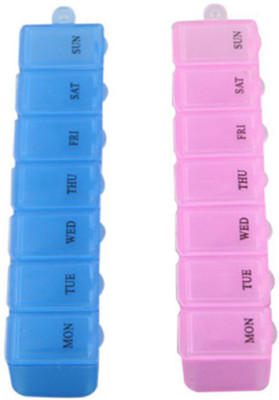 

Sukot 7 Day Set OF 2 Pill Case Pill Box Pill Organizer Medicine Box Medicine Case Pill Box(Multicolor)